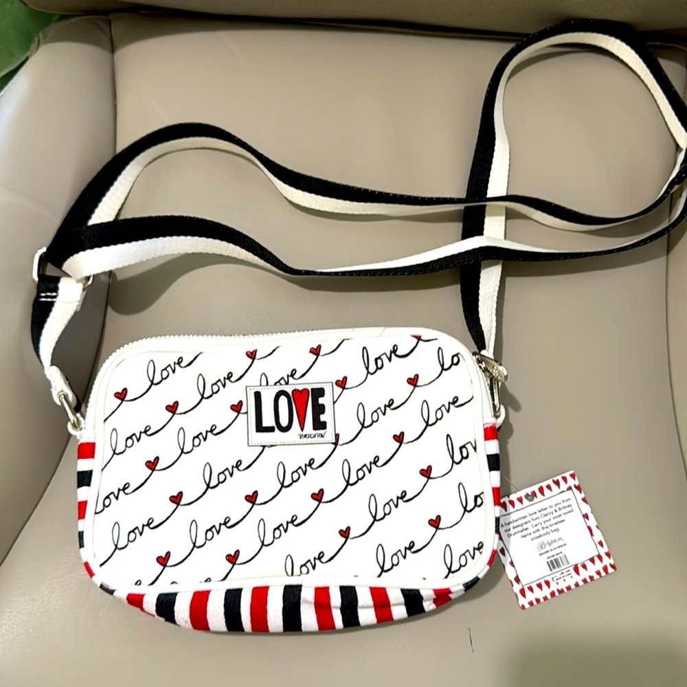 Brighton Love Crossbody Bag - White, Black, Red